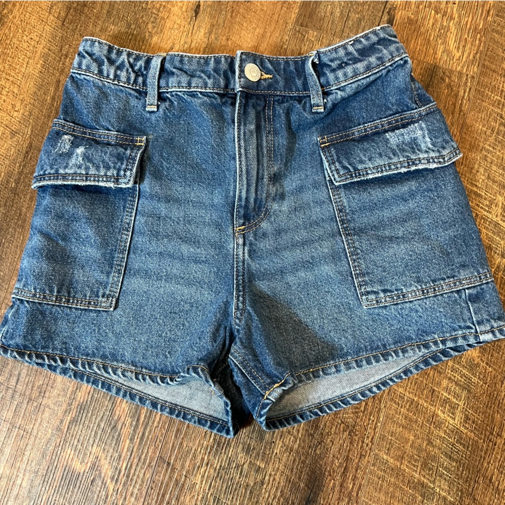 H&M Girls Blue Cargo Shorts 12